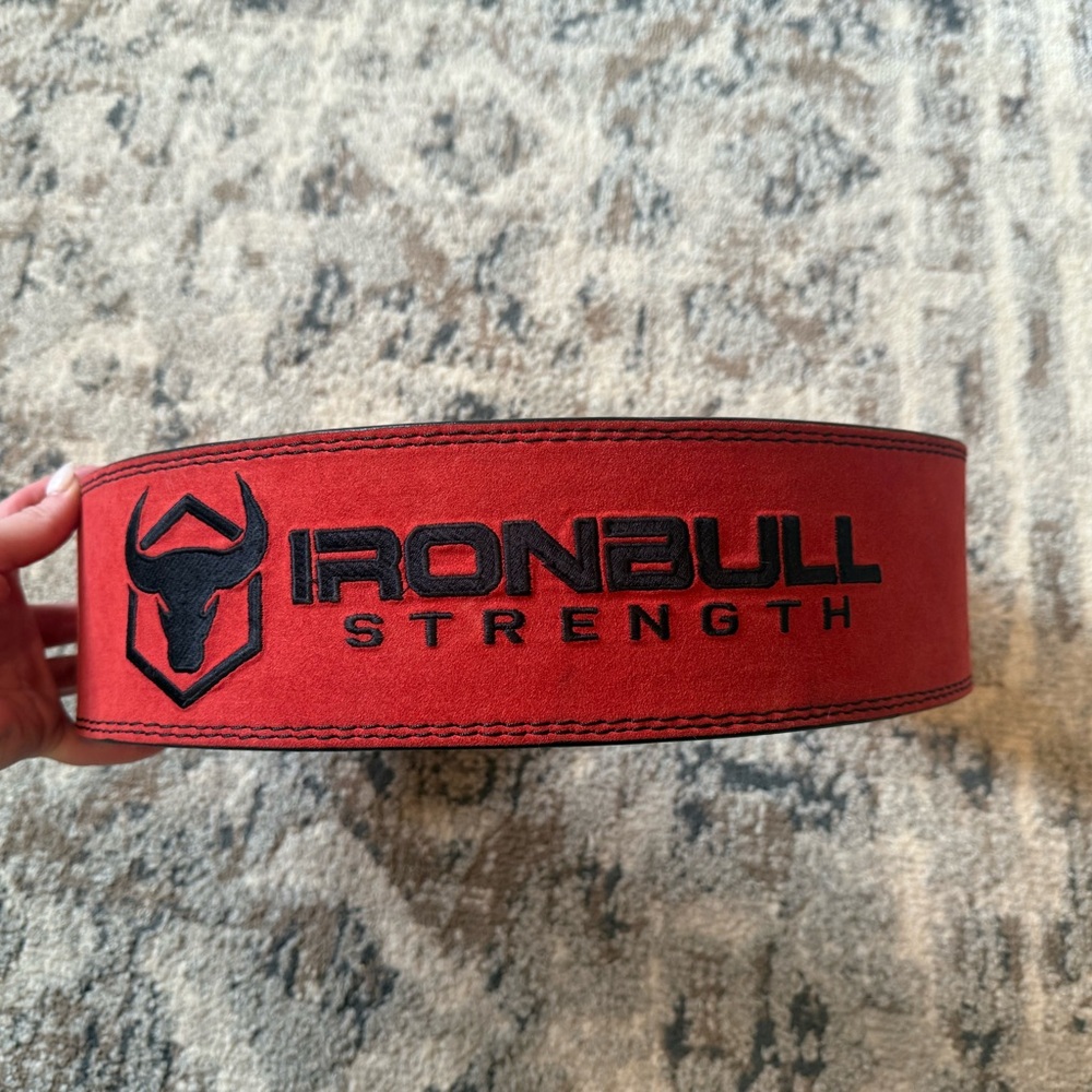 Iron Bull Strength Red Weightlifting Belt